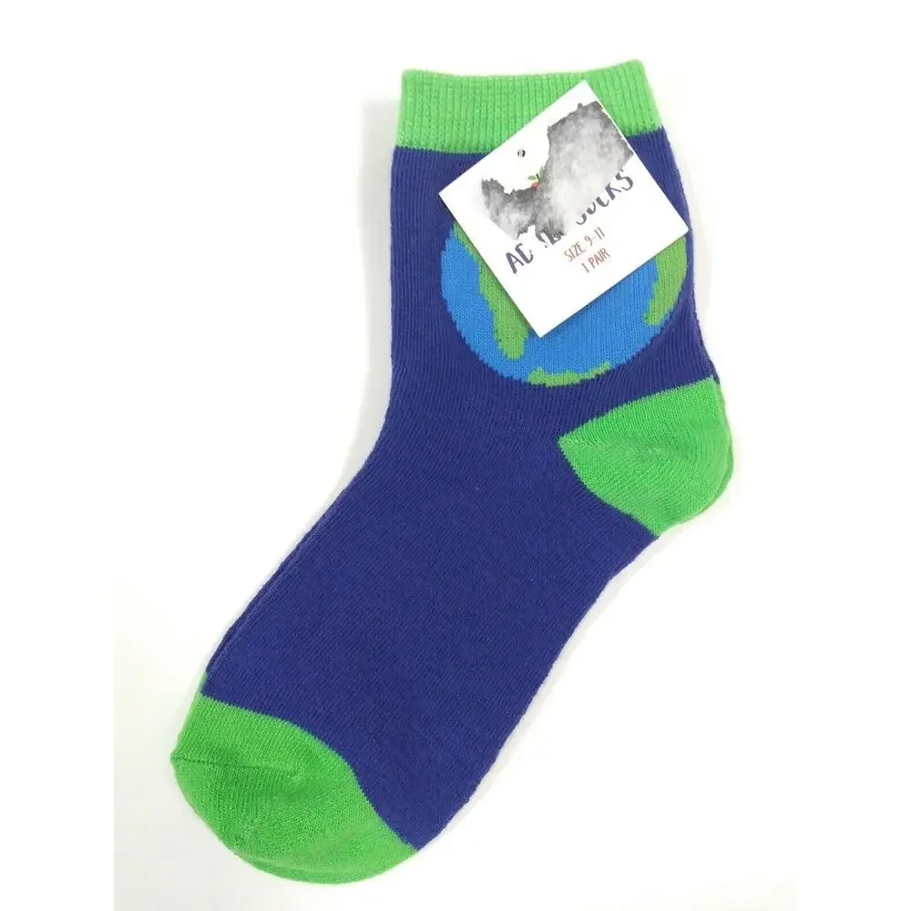 Women's Ankle Socks 2 Pair Ladies Size 9-11 Novelty Paddles & Planet Earth New